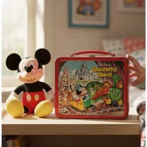 Disney 🏰Metal Lunchbox Aladdin 🪔 ⛸️ Wonderful World - World on Ice